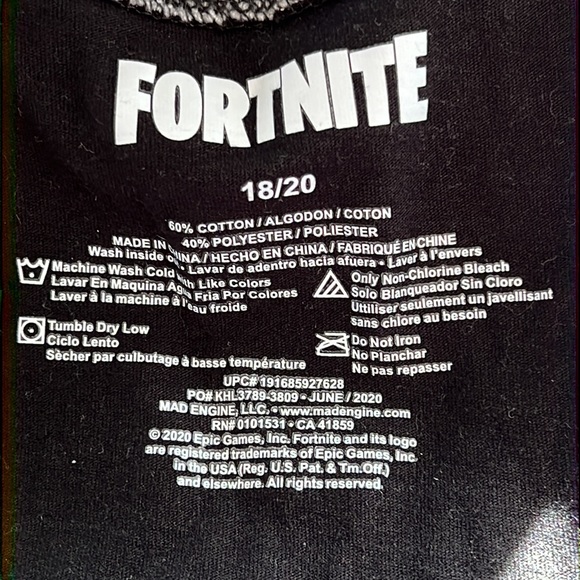 Fortnite Baseball Teeshirt Sz 18-20 - Picture 4 of 4